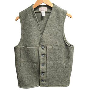 Genuine Filson Garment 100% Virgin Wool Mens Forest Green Vest Size 38